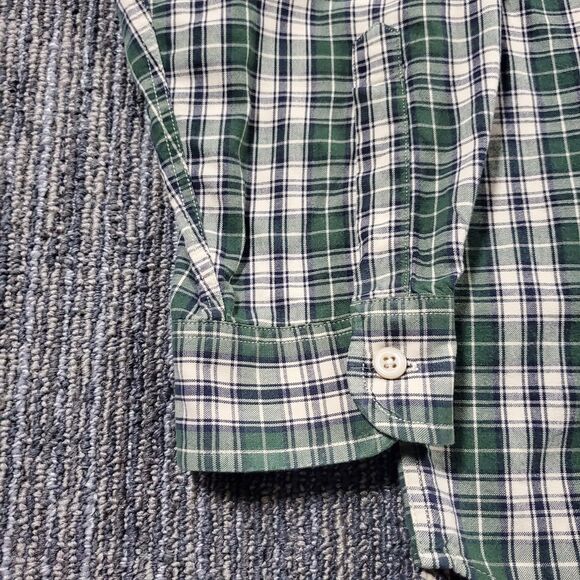 Abercrombie Fitch Button Up Flannel Shirt Mens Large Green Plaid Cotton Casual - Picture 8 of 12
